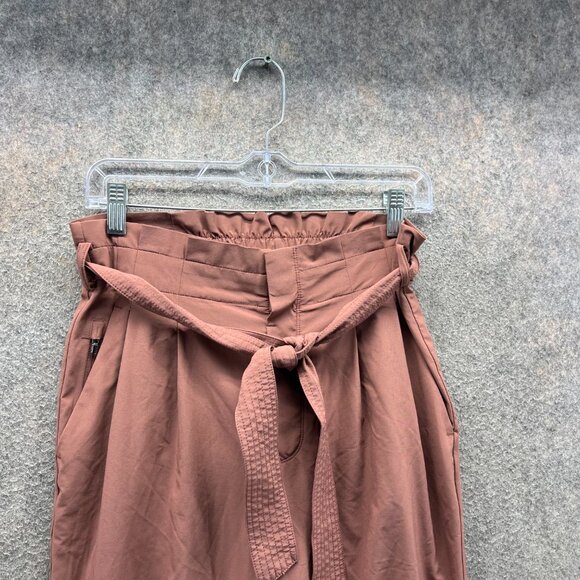 Athleta Skyline Pants Women 6 Brown Tie Waist Athletic Stretch Yoga Straight - Picture 5 of 10